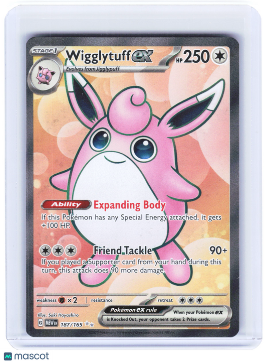 2023 Pokemon—Wigglytuff ex #187/165 Scarlet & Violet 151—Ultra Rare Holo