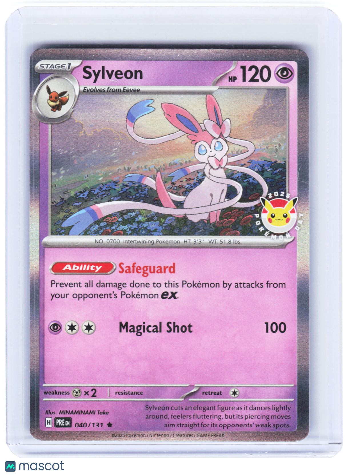 2025 Pokemon—Sylveon #040/131 Prismatic Evolutions—Rare Foil (Pokemon Day Promo)
