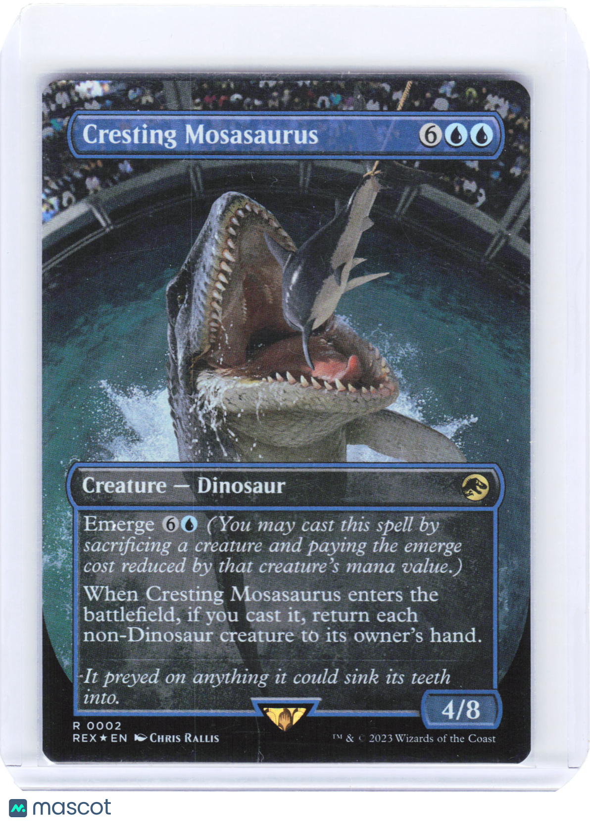 2023 Magic: The Gathering—Cresting Mosasaurus #0002 REX—Rare Foil