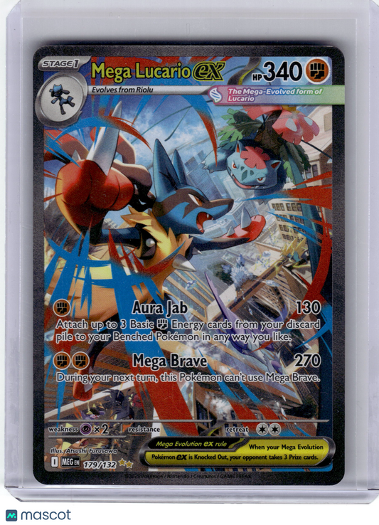 2025 Pokemon Mega Lucario EX Mega Evolution Special Illustration Rare #179 NM