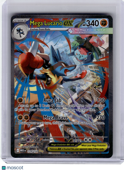 2025 Pokemon—Mega Lucario EX #179/132 Mega Evolution— Near Mint