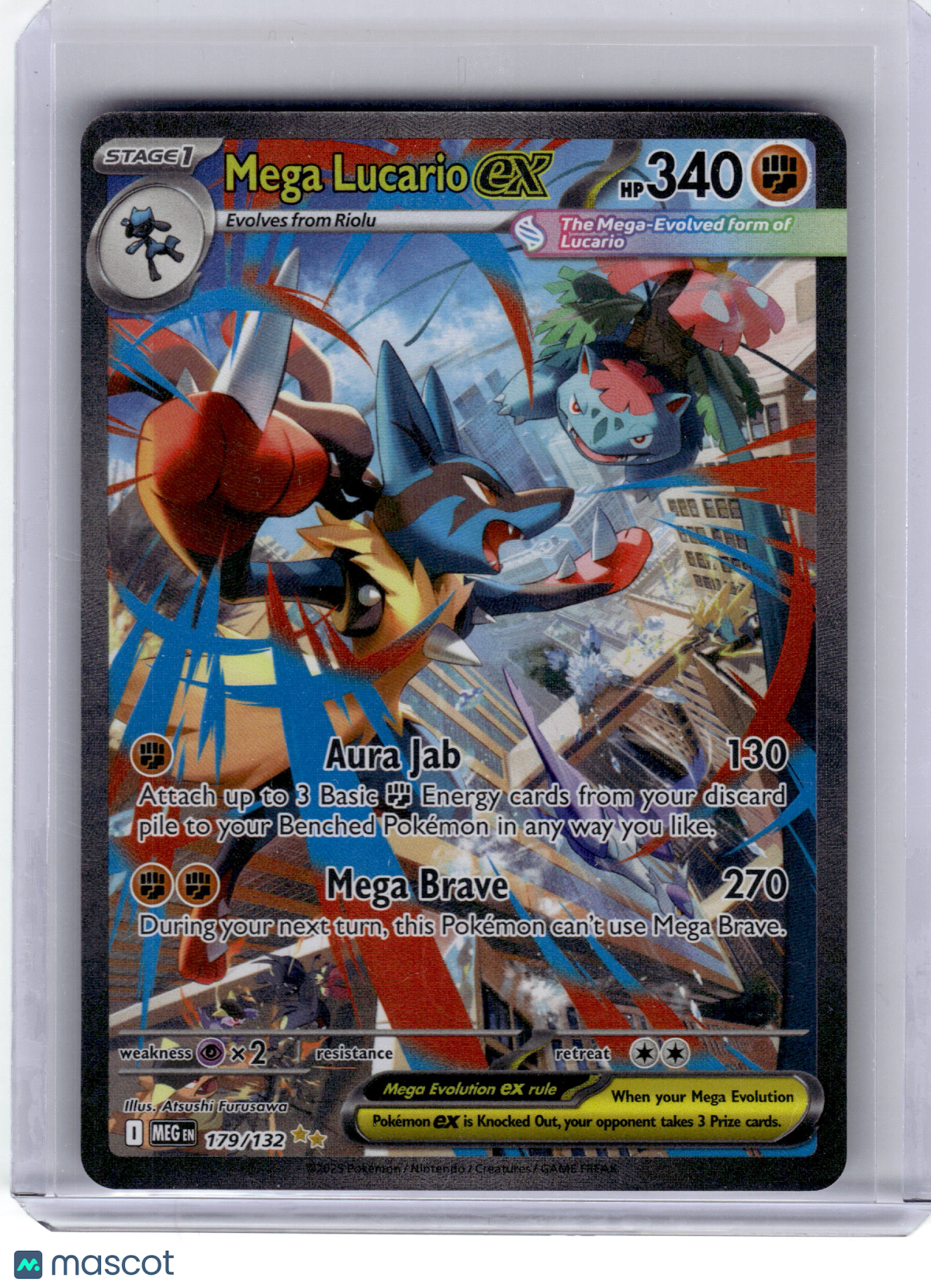 2025 Pokemon Mega Lucario EX Mega Evolution Special Illustration Rare #179 NM