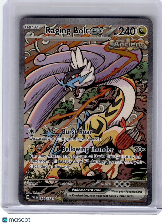 2024 Pokemon Raging Bolt EX Prismatic Evolutions SIR Holo #166 Near Mint