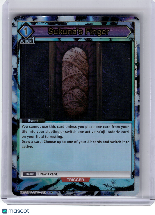 2024 Union Arena Sukuna's Finger Jujutsu Kaisen C* #JJK-1-063 Moderately Played