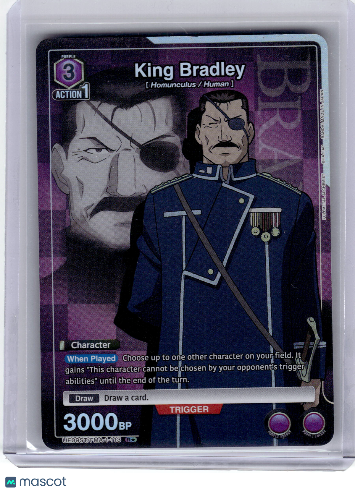 2024 Union Arena King Bradley Full Metal Alchemist R* #FMA-1-113 Lightly Played