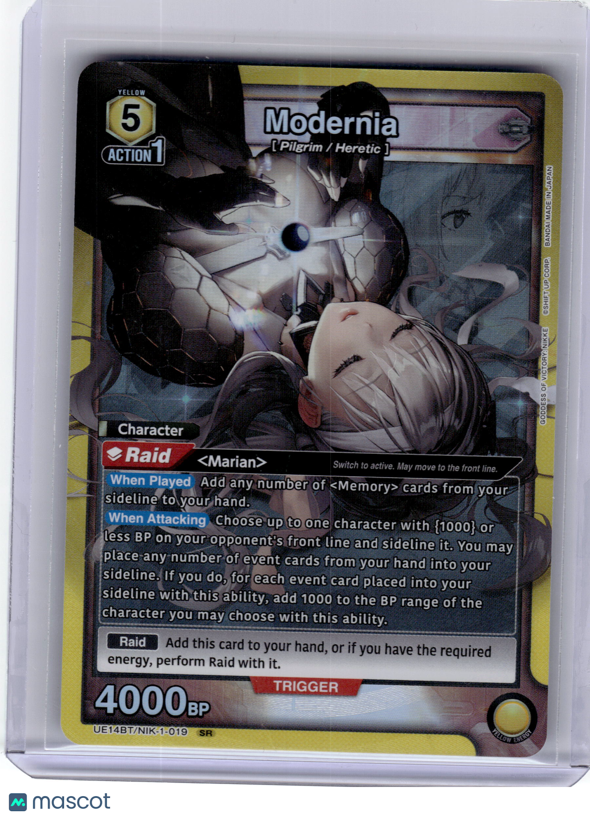 2024 Union Arena—Modernia #NIK-1-019 Goddess of Victory: Nikke—SR Foil Near Mint