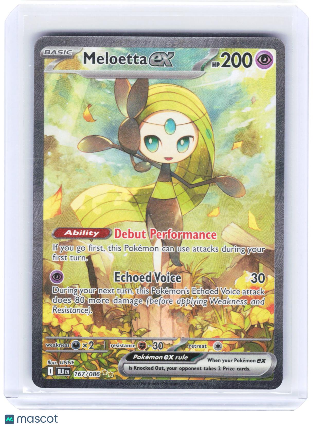 2025 Pokemon—Meloetta EX #167 Black Bolt—Special Illustration Rare Near Mint
