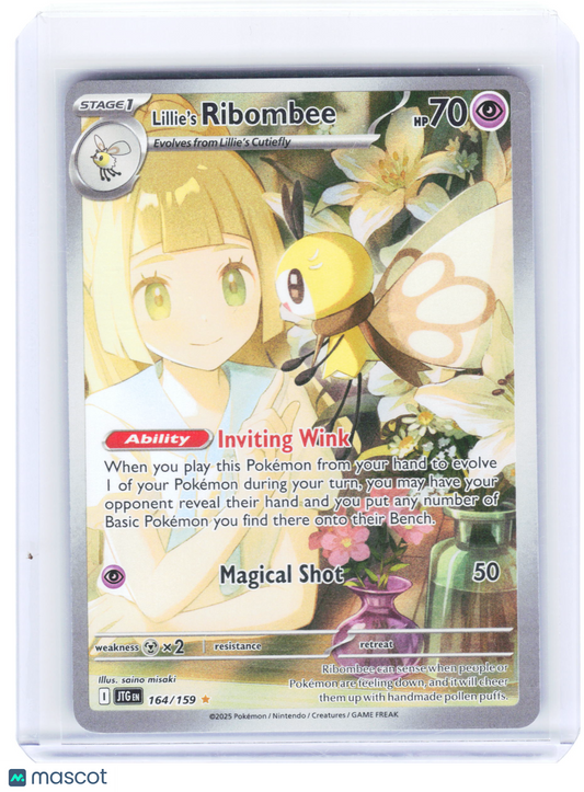 2025 Pokemon—Lillie's Ribombee #164 Journey Together—Illustration Rare Near Mint