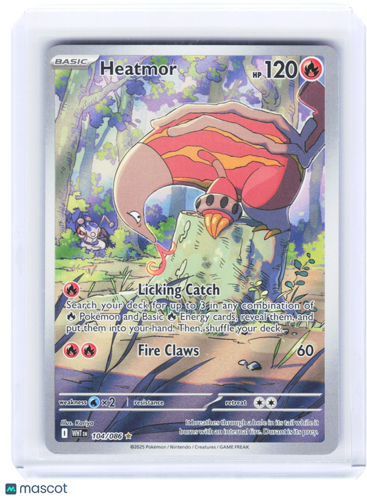 2025 Pokemon—Heatmor #104 White Flare—Illustration Rare Holo Near Mint