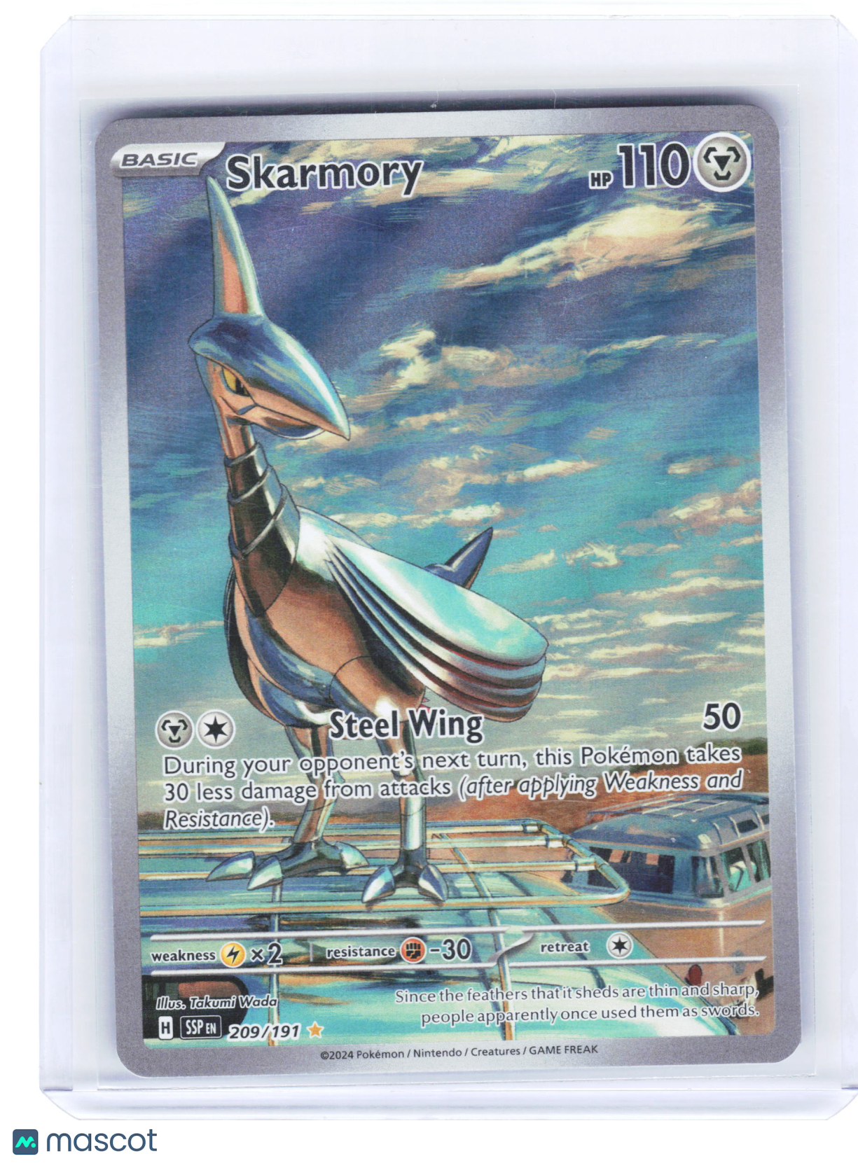 2024 Pokemon—Skarmory #209 Surging Sparks—Illustration Rare Holo Near Mint