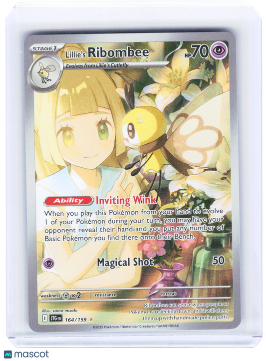 2025 Pokemon—Lillie's Ribombee #164 Journey Together—Illustration Rare Near Mint
