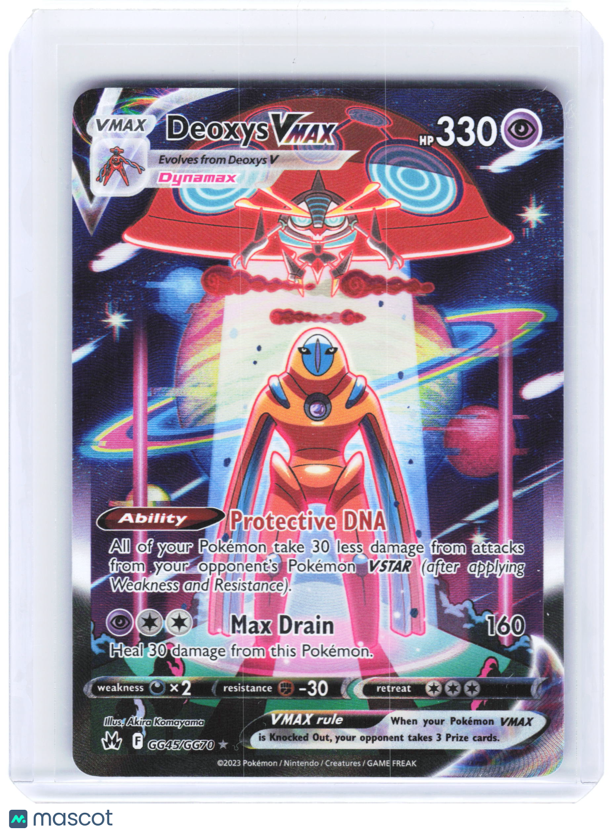 2023 Pokemon—Deoxys VMAX #GG45/GG70 Crown Zenith: Galarian Gallery—UR Holo