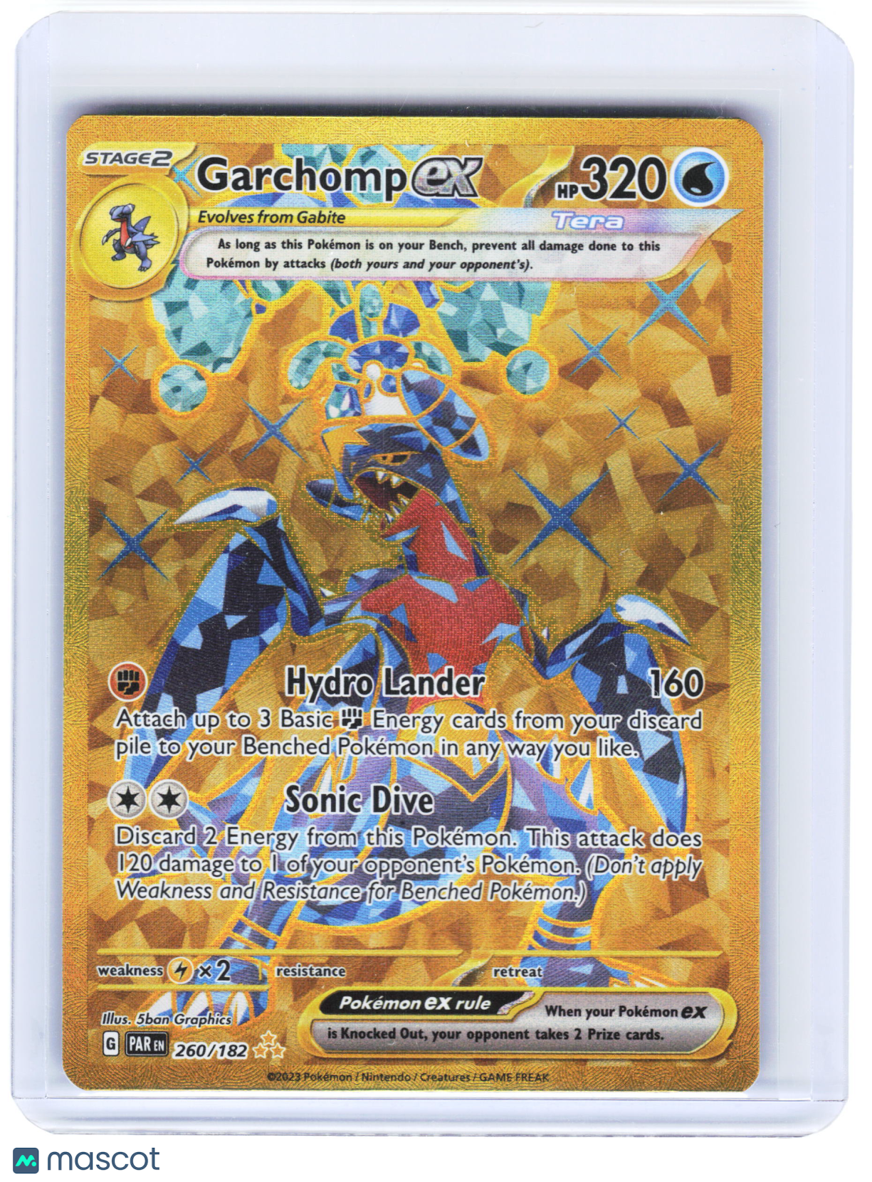 2023 Pokemon—Garchomp ex #260/182 Paradox Rift—Hyper Rare Holo