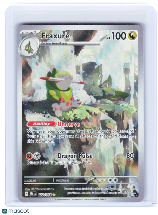 2024 Pokemon—Fraxure #077/064 Shrouded Fable—Illustration Rare Foil