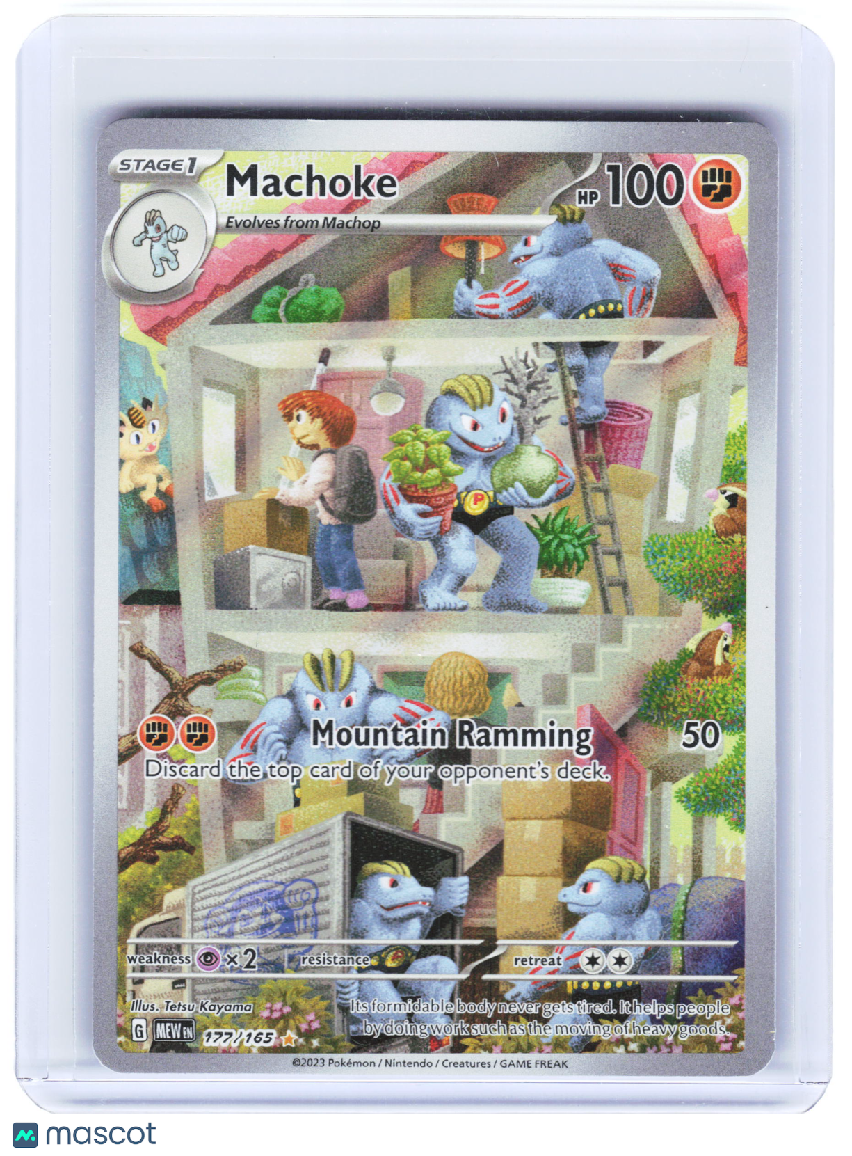 2023 Pokemon—Machoke #177/165 Scarlet & Violet 151—Illustration Rare Foil