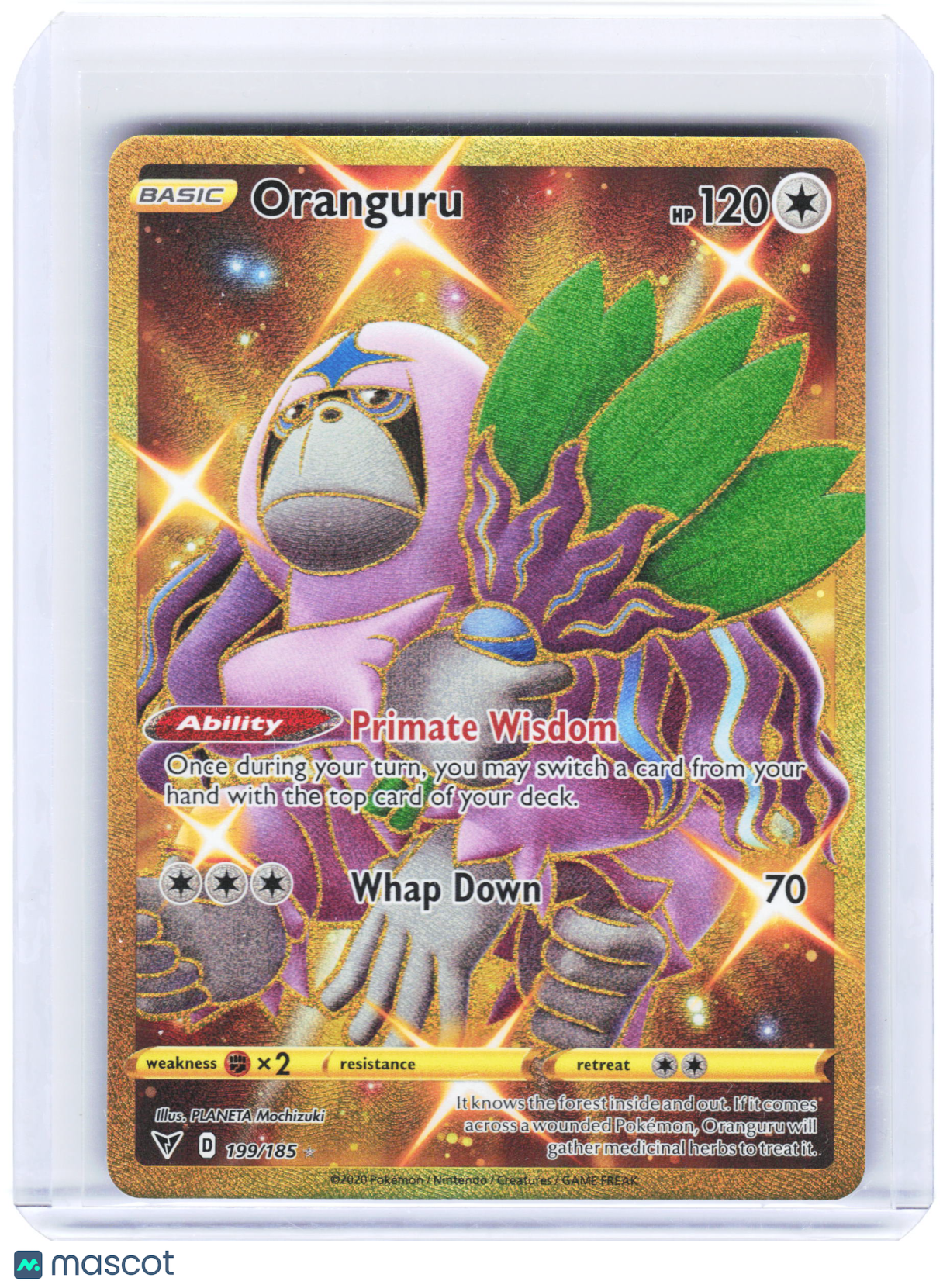 2020 Pokemon—Oranguru #199/185 Vivid Voltage—Secret Rare Holo