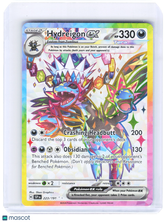 2024 Pokemon—Hydreigon ex #223/197 Surging Sparks—Ultra Rare Holo