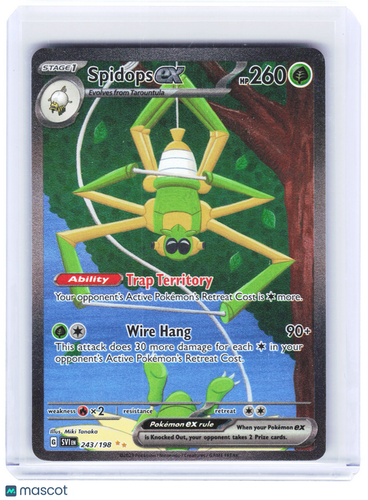 2023 Pokemon—Spidops ex #243/198 Scarlet & Violet Base Set—SIR Holo