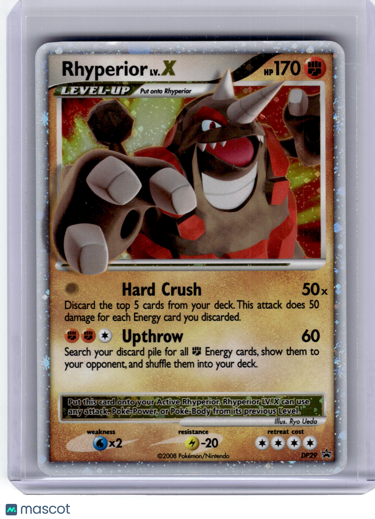 2008 Pokemon Rhyperior LV.X Diamond & Pearl Promo Holo #DP29 Lightly Played