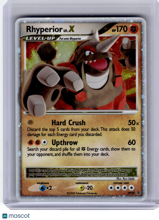 2008 Pokemon Rhyperior LV.X Diamond & Pearl Promo Holo #DP29 Lightly Played