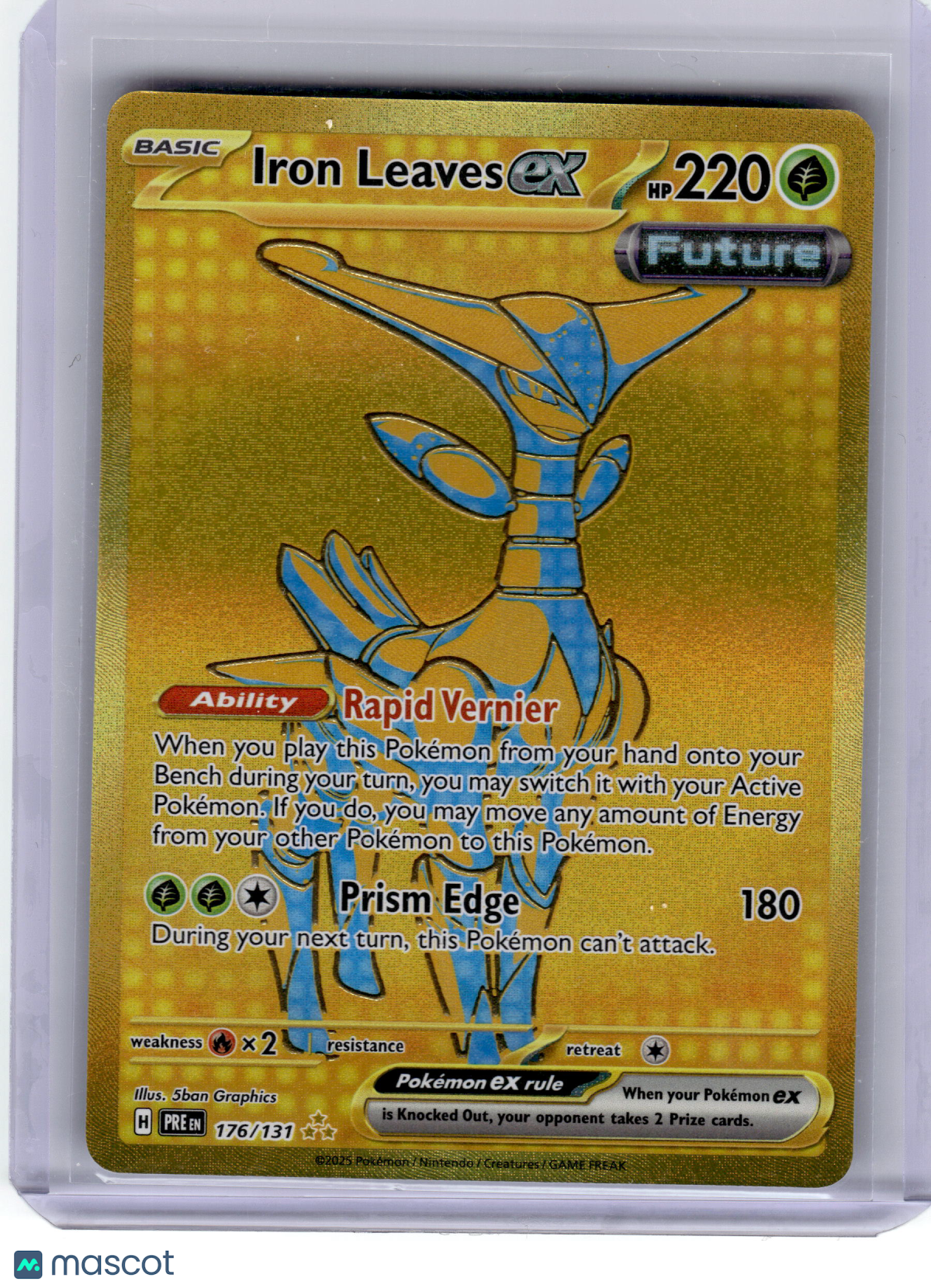 2025 Pokemon Iron Leaves EX Prismatic Evolutions Hyper Rare Gold #176 Near Mint