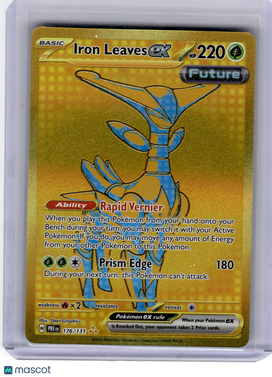 2025 Pokemon Iron Leaves EX Prismatic Evolutions Hyper Rare Gold #176 Near Mint