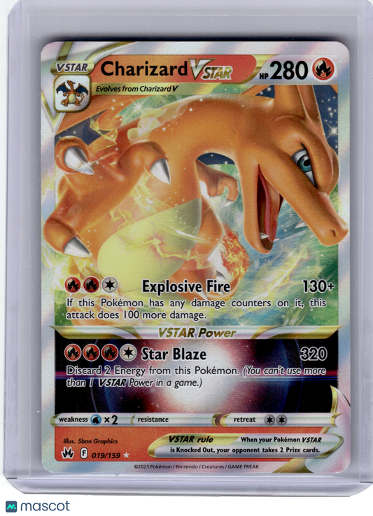 2023 Pokemon Charizard VSTAR Brilliant Stars Rare Holo #19 Near Mint