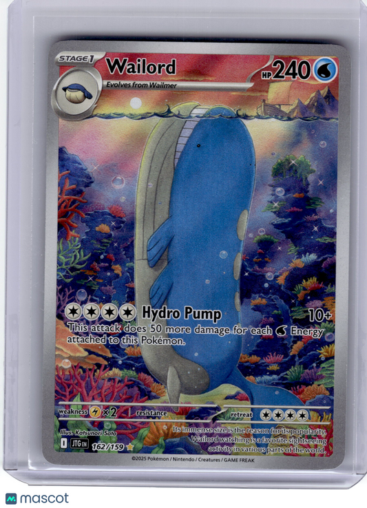2025 Pokemon Wailord Journey Together Illustration Rare #162 Near Mint