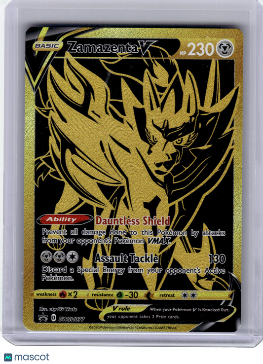 2020 Pokemon Zamazenta V Sword & Shield Black Star Promo Gold #SWSH077 Near Mint