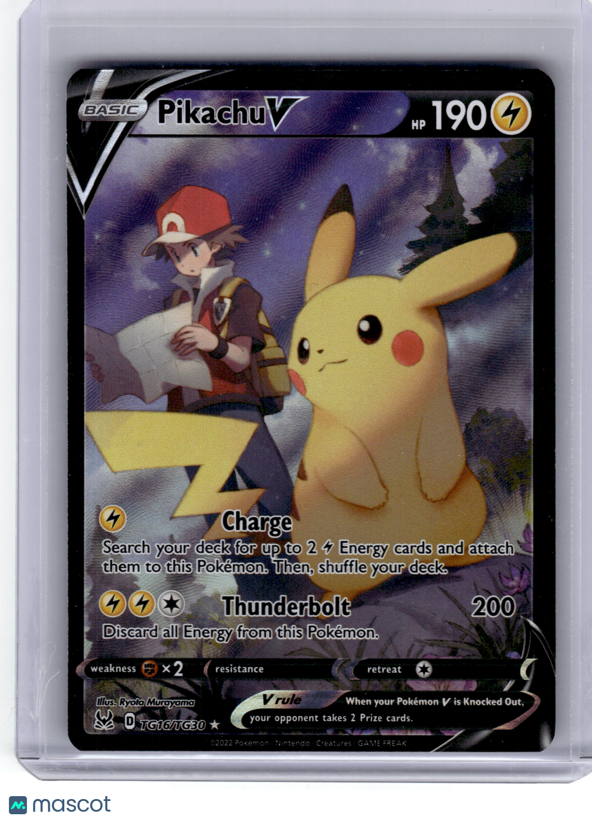 2022 Pokemon—Pikachu V #TG16/TG30 Lost Origin Trainer Gallery— Near Mint