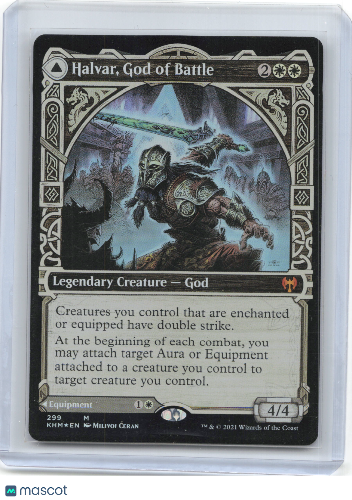 2021 Magic: The Gathering—God of Battle Halvar #299 Kaldheim— Double-Faced