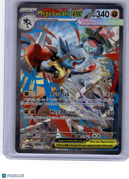 2025 Pokemon Mega Lucario EX Mega Evolution Special Illustration Rare #179 NM