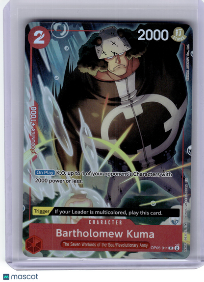 2025 One Piece Card Game—Bartholomew Kuma #OP05-011 One Piece Promo Cards (OP-PR)— (Seven Warloads of the Sea Binder Set)
