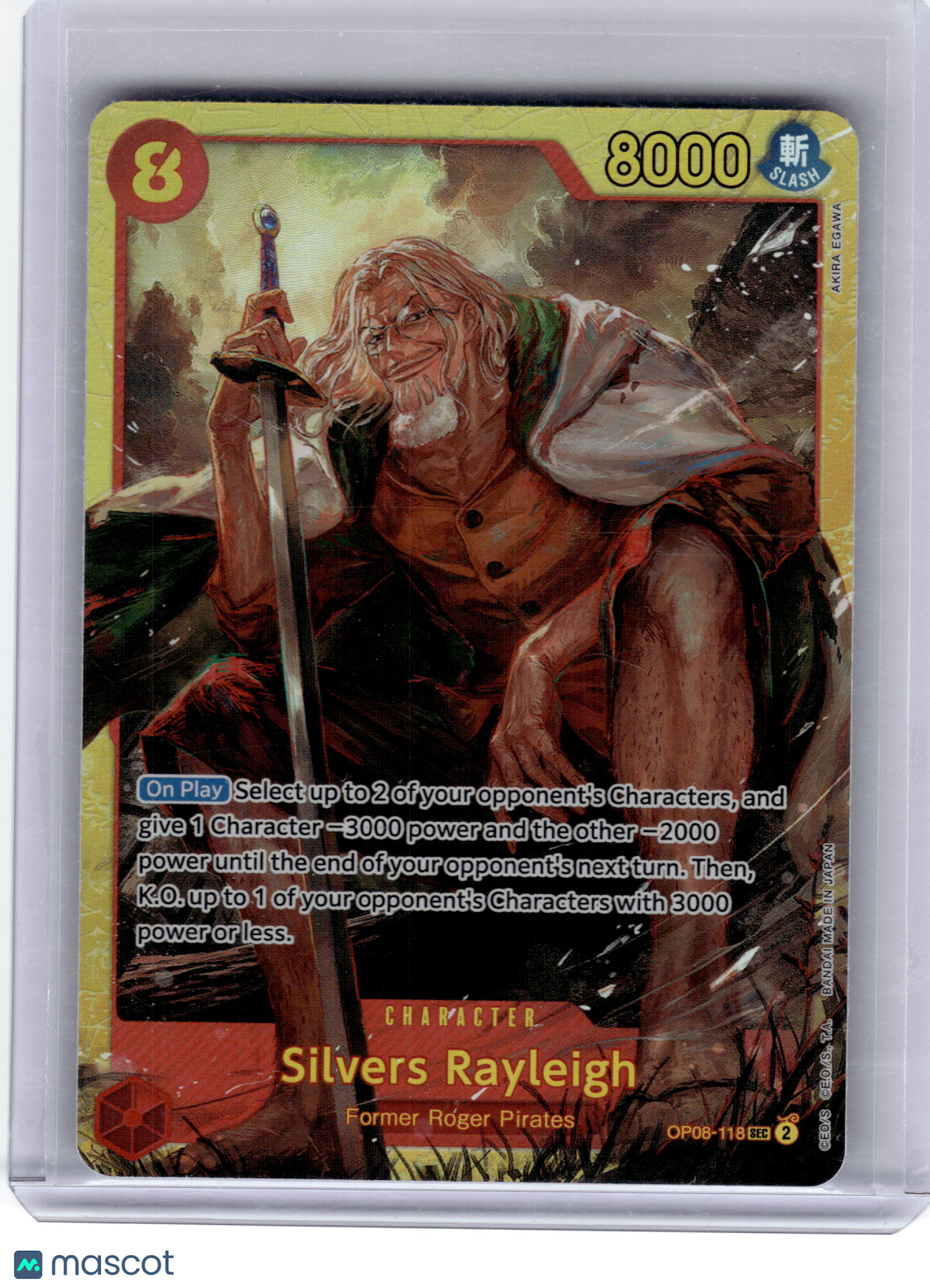 2024 One Piece Card Game Silvers Rayleigh Two Legends Secret Rare #OP08-118