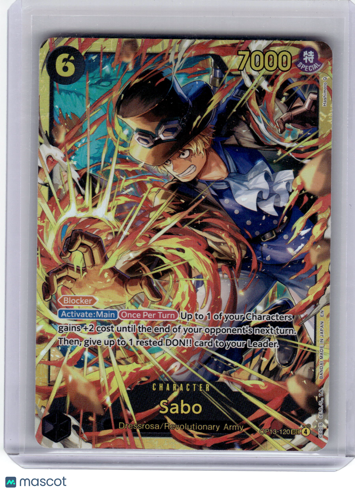 2022 One Piece Card Game Sabo Carrying on His Will Secret Rare Holofoil OP13-120