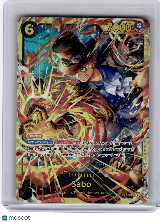 2022 One Piece Card Game Sabo Carrying on His Will Secret Rare Holofoil OP13-120