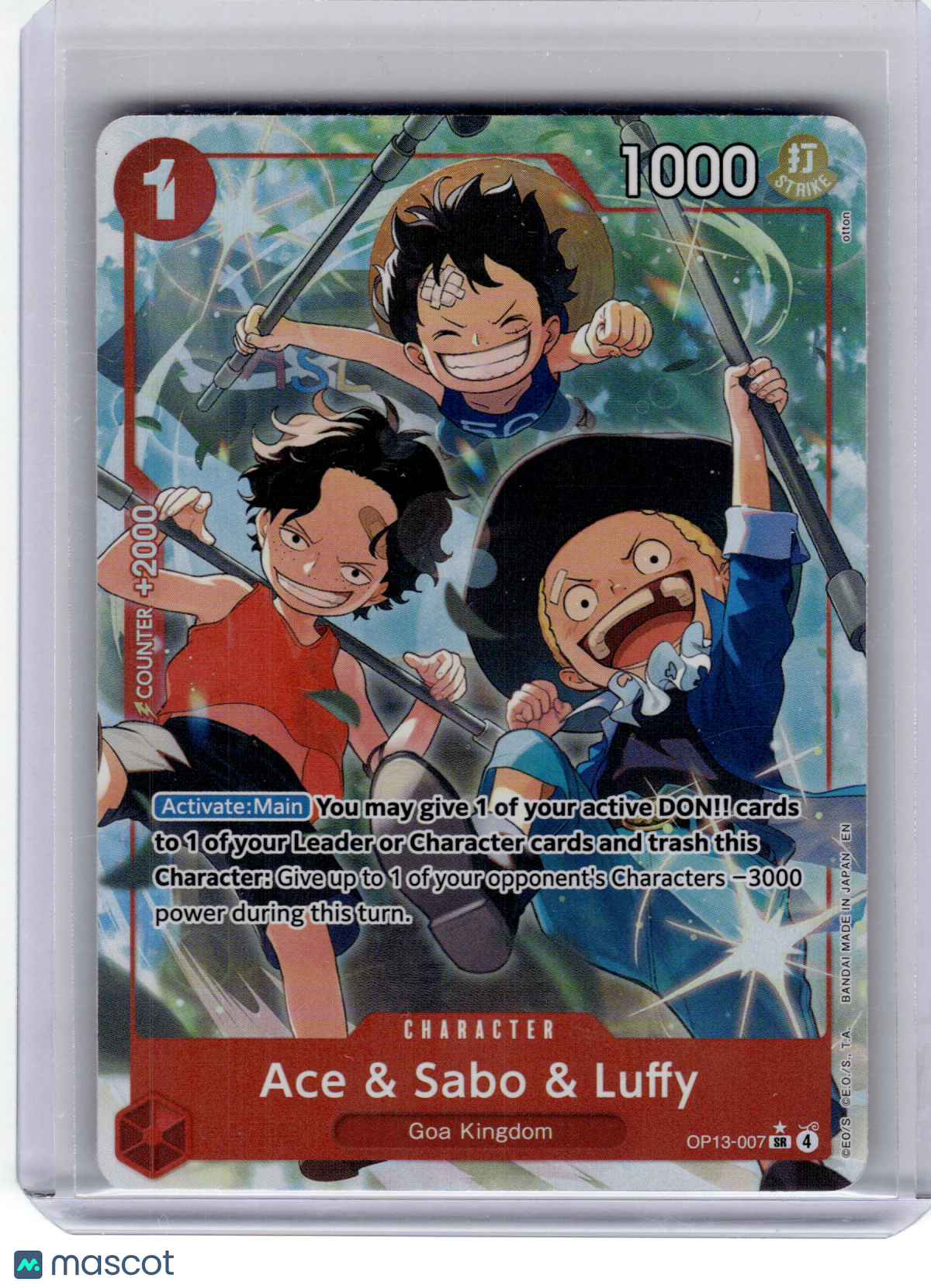 2024 One Piece Card Game Ace & Sabo & Luffy Carrying on His Will Rare #OP13-007