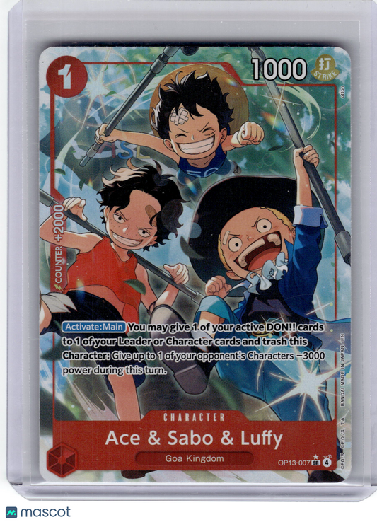 2024 One Piece Card Game Ace & Sabo & Luffy Carrying on His Will Rare #OP13-007