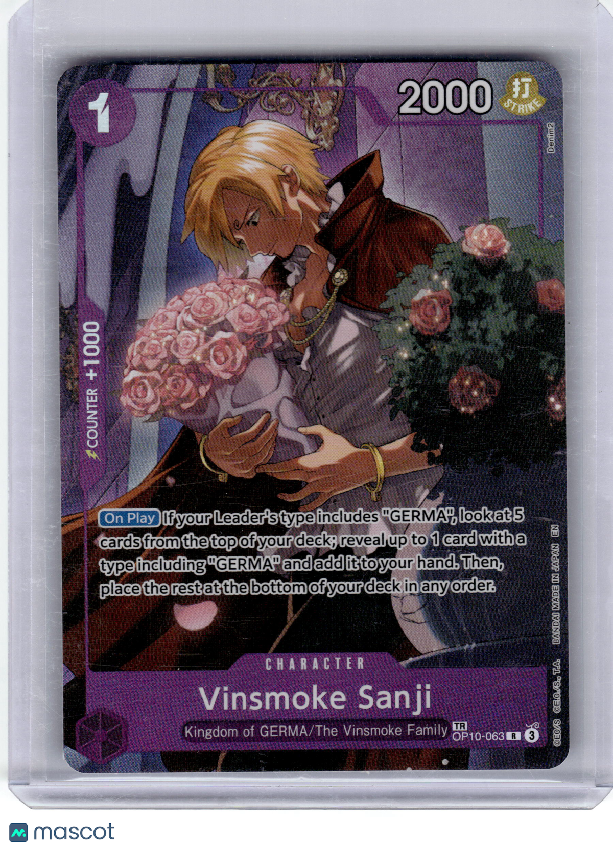 2025 One Piece Card Game Vinsmoke Sanji Royal Blood Rare #OP10-063