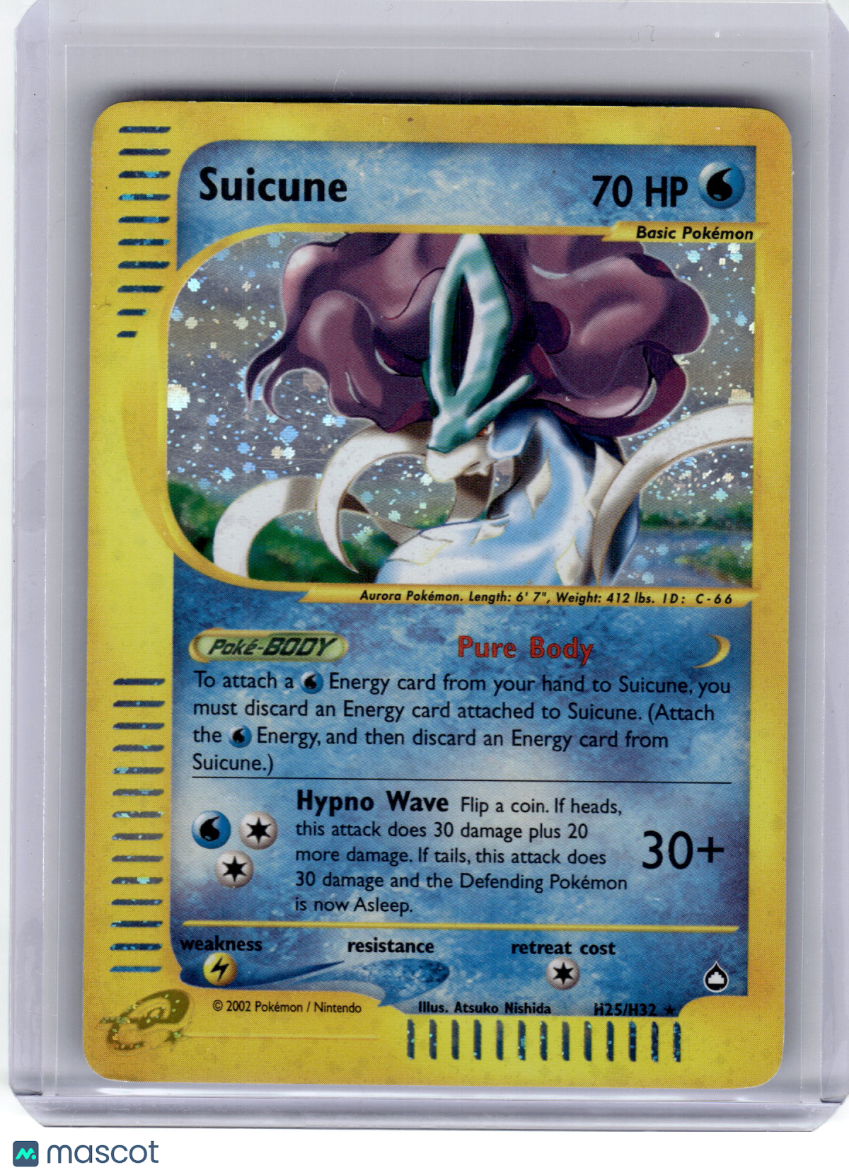 2002 Pokemon Suicune Aquapolis Rare Holo #H25 Moderately Played