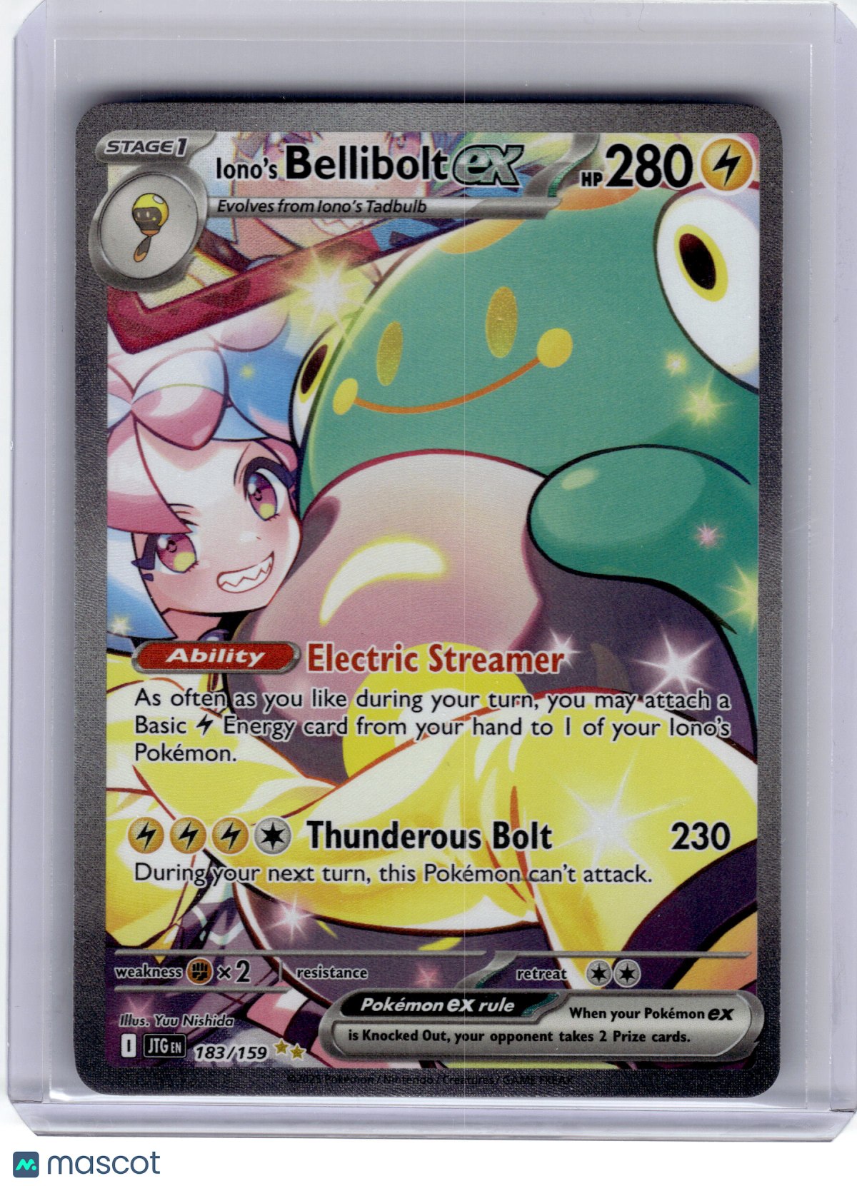 2024 Pokemon Iono's Bellibolt EX Journey Together Illustration Rare Holo #183 LP