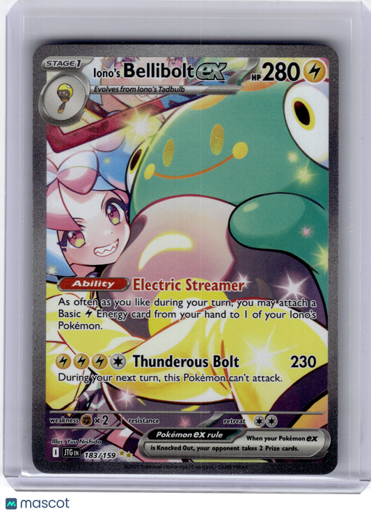 2024 Pokemon Iono's Bellibolt EX Journey Together Illustration Rare Holo #183 LP