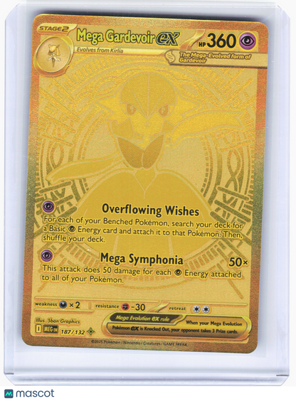 2025 Pokemon Mega Gardevoir EX Mega Evolution Mega Hyper Rare #187 Near Mint