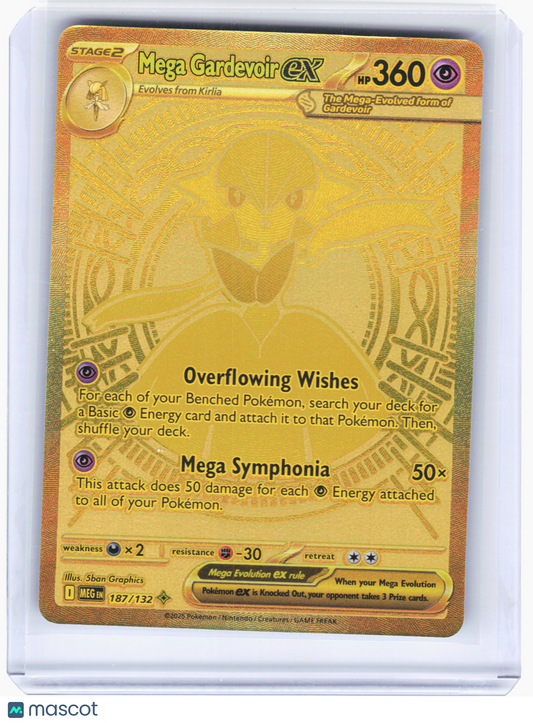 2025 Pokemon Mega Gardevoir EX Mega Evolution Mega Hyper Rare #187 Near Mint