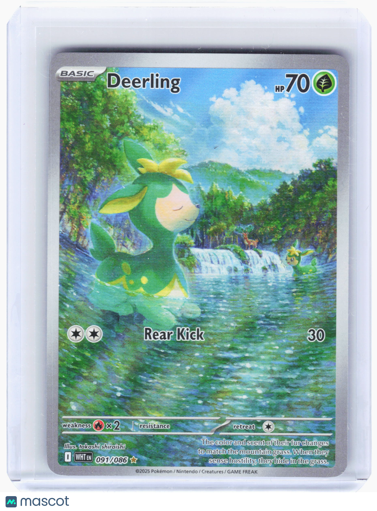 2025 Pokemon Deerling White Flare Illustration Rare Holo #91 Near Mint