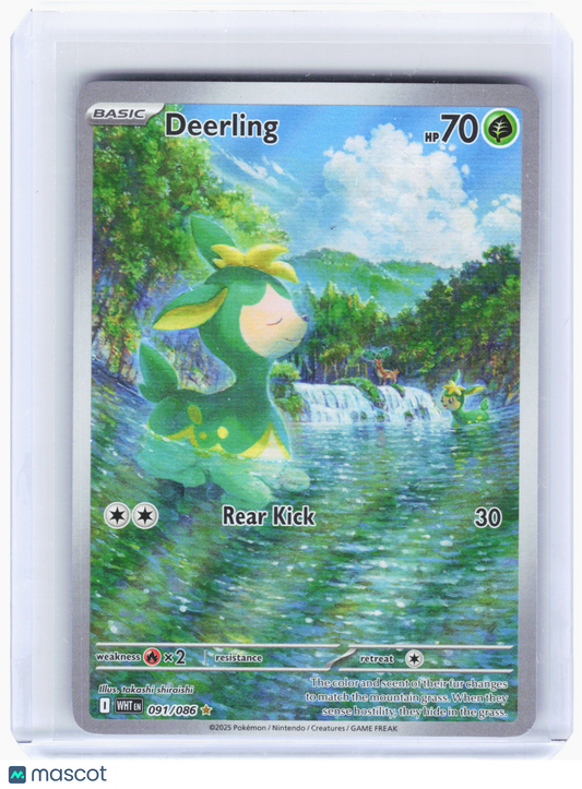 2025 Pokemon Deerling White Flare Illustration Rare Holo #91 Near Mint
