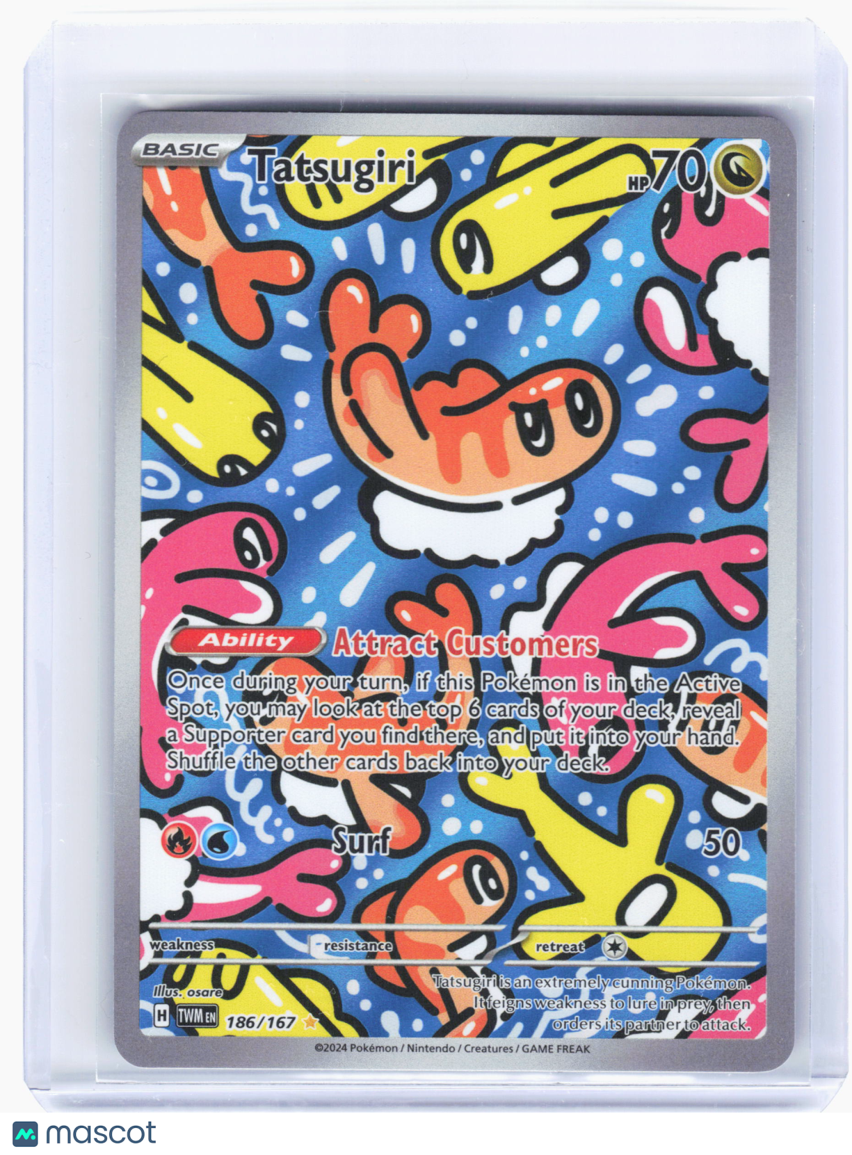 2024 Pokemon Tatsugiri Twilight Masquerade Illustration Rare Holo #186 Near Mint