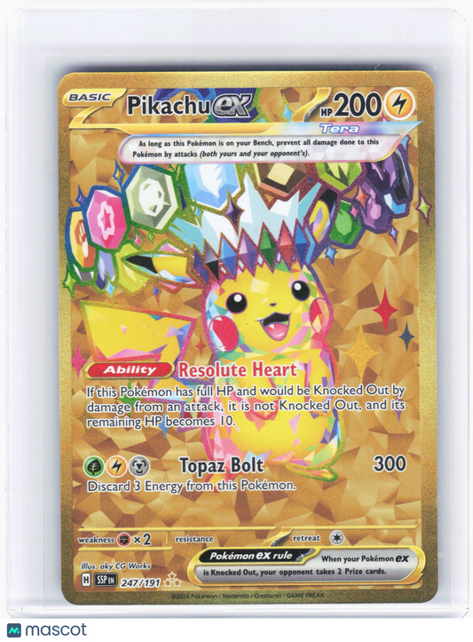 2024 Pokemon Pikachu EX Surging Sparks Hyper Rare Holo #247 Near Mint