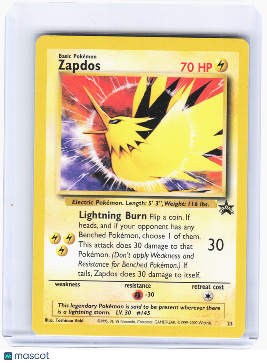 2000 —Zapdos #23 Pokemon Promos—Black Star Promo Near Mint