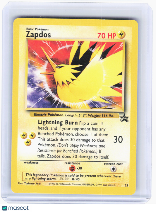 2000 Zapdos Pokemon Promos Black Star Promo Holo #23 Lightly Played